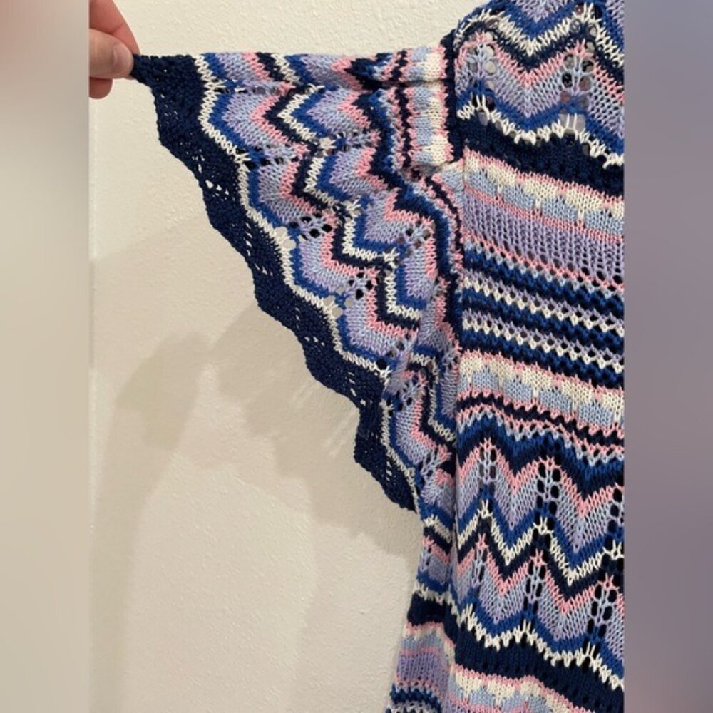 Vintage Crochet Boho Maxi Dress Cottagecore Whimsical Feminine Casual Stretch - Picture 3 of 9